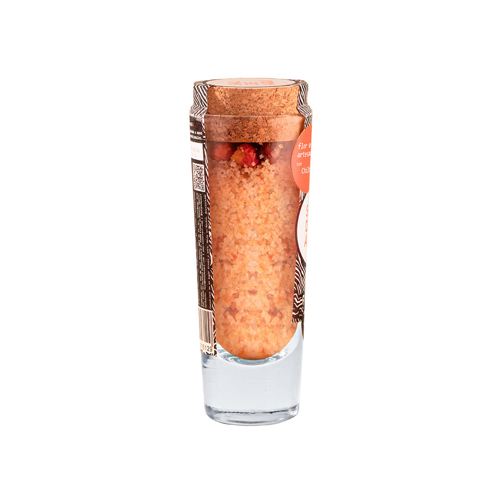 
                  
                    Presentación 40g Flor de sal con chiltepín Sal de Aquí – sal marina artesanal mexicana con chiltepín silvestre
                  
                