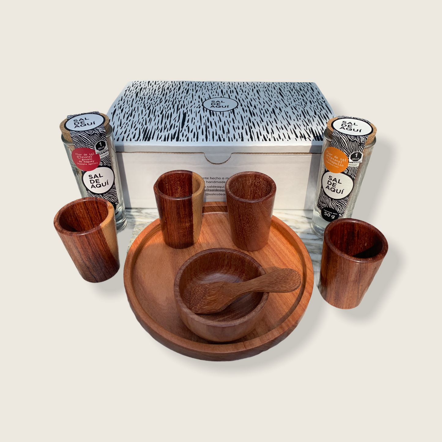 
                  
                    Set de mezcaleros de madera de bálsamo
                  
                